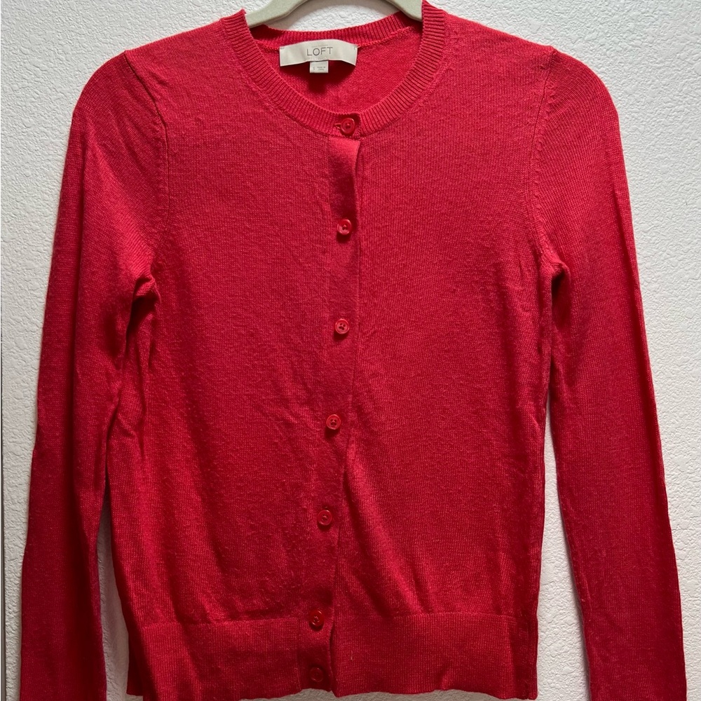 LOFT Women's Watermelon Red Sweater
